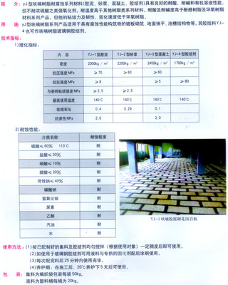YJ-1呋喃樹脂耐腐蝕膠泥 特種建材領域的防腐利器